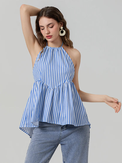 Sun-Kissed Stripes: A Halter Beauty with a Breezy Charm