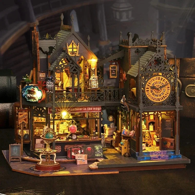 Holo Magic City DIY Wooden Dollhouse – Deluxe Miniature Build Kit