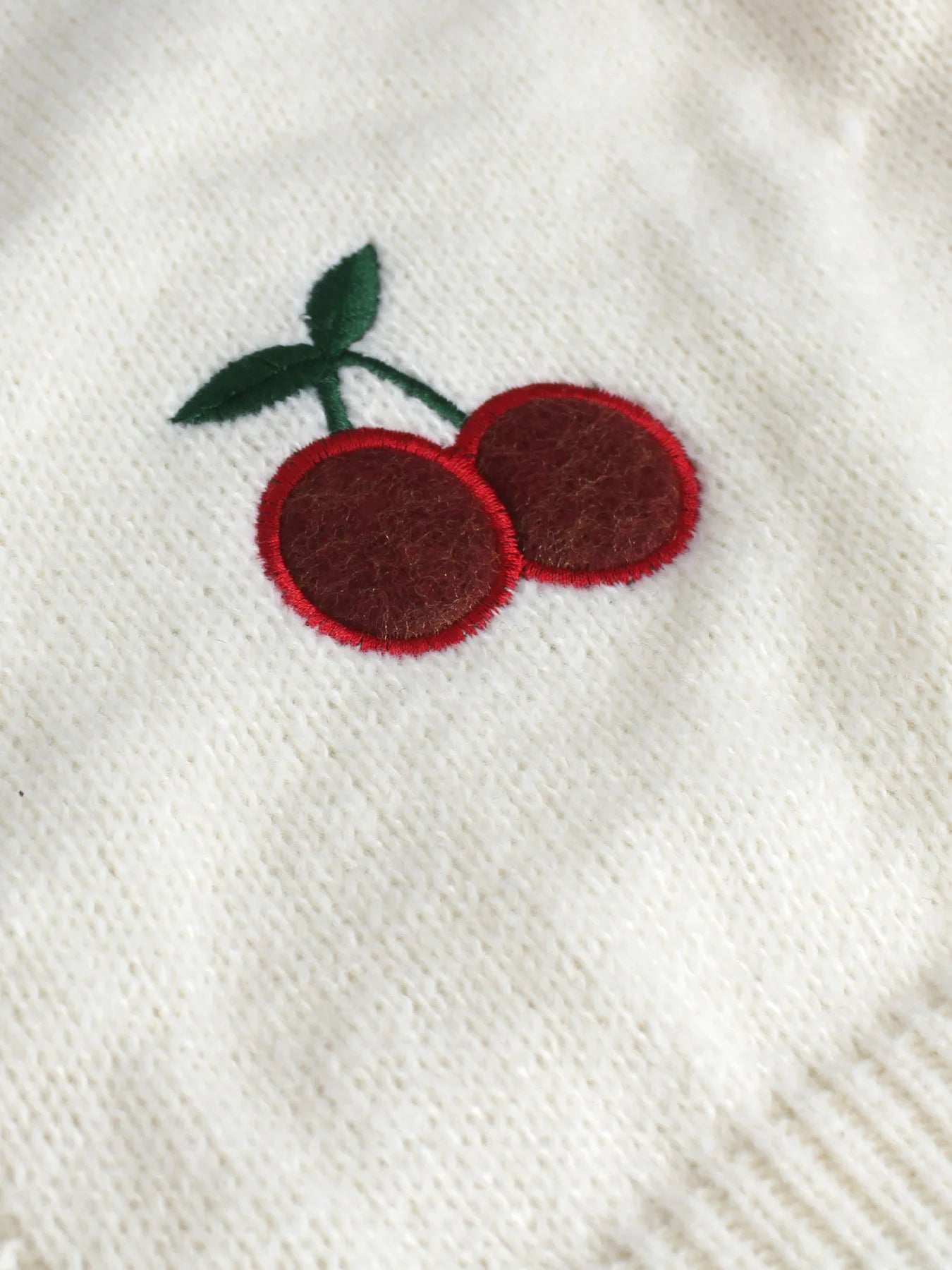 Chic & Cheery: Trendy Cherry Knit Crop Cardigan