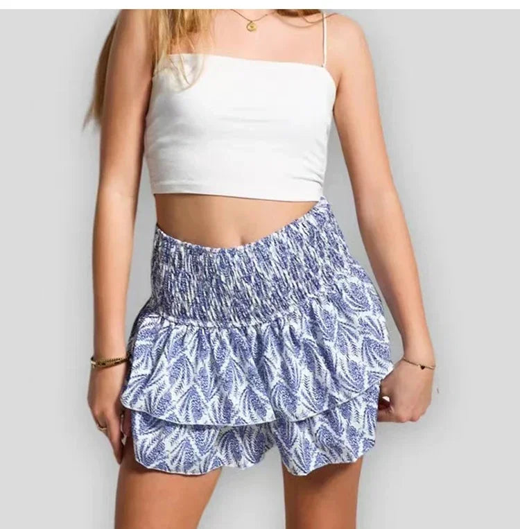 Floral Ruffle Mini Skirt – Playful & Chic 🌸💖