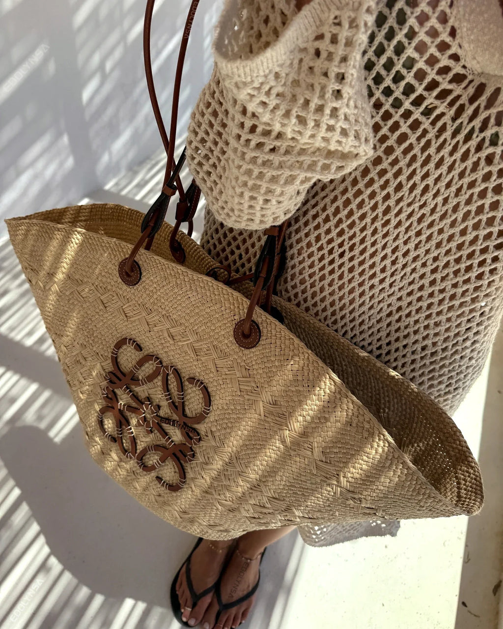 Tropical Breeze Knit Dress – Lightweight Hollow-Out Cover-Up