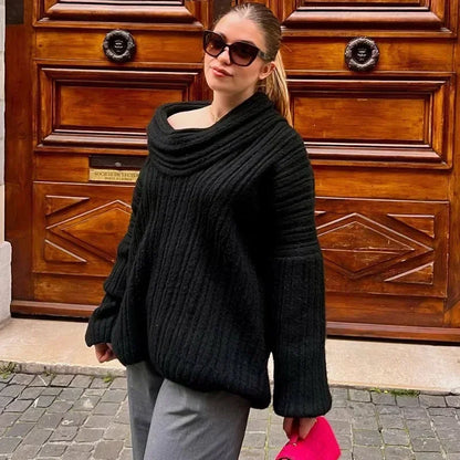 Elegant Off-Shoulder Sweater for Fall & Winter