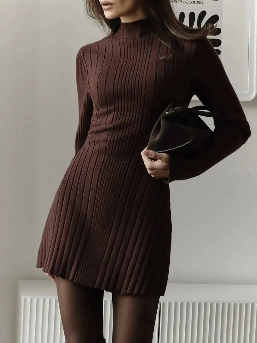 Veloura Ribbed Knit Mini Sweater Dress