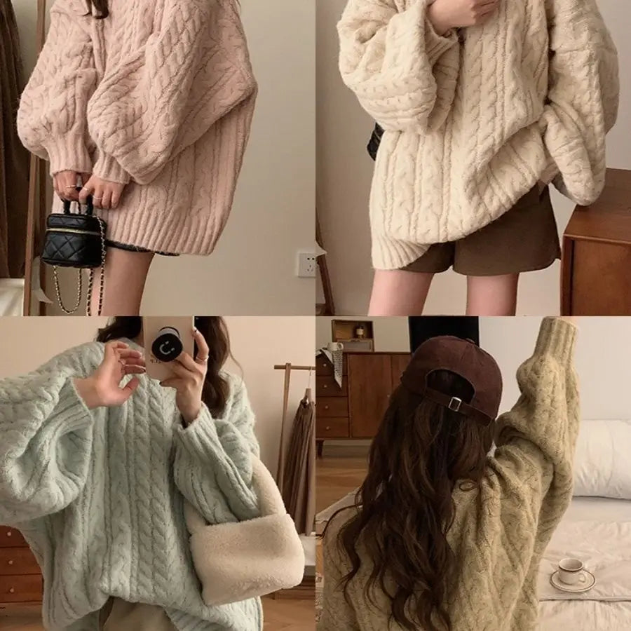 Relaxed Elegance: Korean Fashion Oversized Sweater