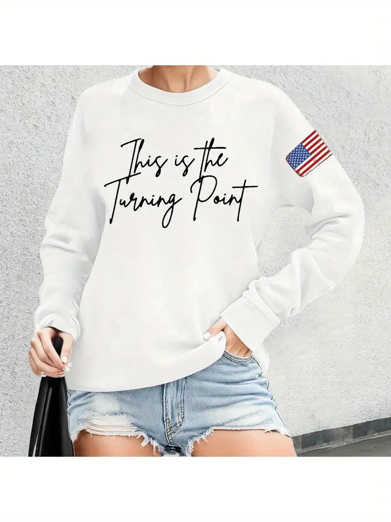 Women’s Patriotic “This Is The Turning Point” Hoodie – Charlie Kirk Tribute